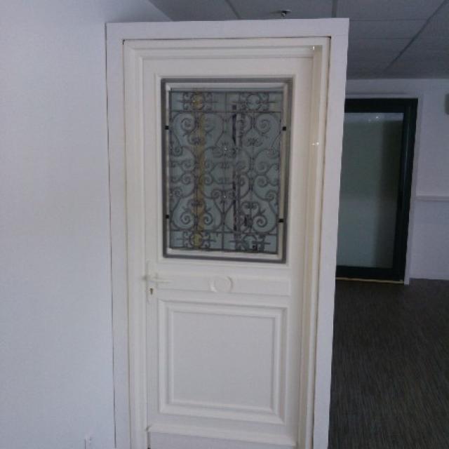 Porte d'entrée PVC couleur sable